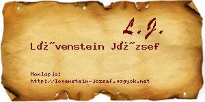 Lövenstein József névjegykártya